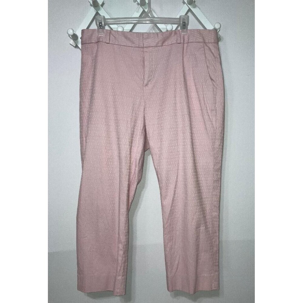Banana Republic Womans‎ Pink Dress Pants Geometric 14S (Short) Hampton Pant Fit